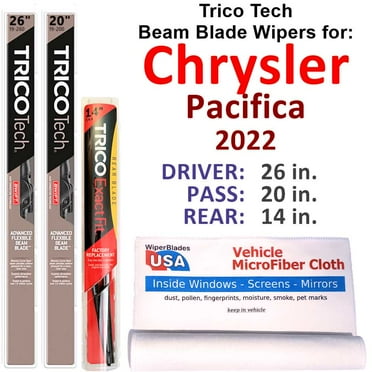 2022 Chrysler Pacifica Beam Blade Wipers (Set of 3) w/Rear Wiper