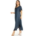 thumbnail image 3 of Sakkas Lilia Embroidered Lace Up Bodice Relaxed Fit Maxi Sun Dress - A-Midnight Blue - One Size Regular, 3 of 5