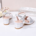 thumbnail image 6 of Qopobobo Baby Girl Sandals Girls Sandals Girls Platform Sandals Open Toe Ankle Strap Wedge Sandals Summer Dress Shoes for Toddler Silver,12, 6 of 8
