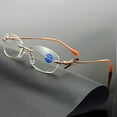 thumbnail image 4 of Women Rimless Blue Light Blocking Reading Glasses 1.00, Ladies Rectangle Metal Gold Presbyopia Glasses Readers +1.00 strength, 4 of 8