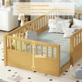 thumbnail image 6 of Bellemave Twin Size Floor Bed with High Fence Guardrails  Floor Bed without Door and Slats Twin Wooden Floor Bed Montessori Bed Frame (Twin, Natural, Without Door), 6 of 11