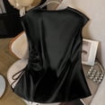 thumbnail image 5 of Dolkfu V Neck Summer Tops for Women Silky Tank Tops Sleeveless Runched Shirt for Women L, 5 of 6