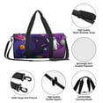 thumbnail image 6 of Xecao Astronaut print Round Travel Duffel Bag is a foldable gym bag with an inner pocket, perfect for travel sports, 6 of 8