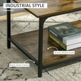 thumbnail image 4 of HOMCOM Industrial 2-tier Coffee Table with Storage Shelf, Rustic Brown, Wood Look Accent Furniture with Metal Frame, 4 of 10