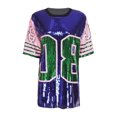 thumbnail image 3 of iixpin Women's Number Name Sequin Dress Shirt Short Sleeve Oversized T-Shirt Sweatshirt Blue One Size, 3 of 6