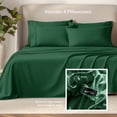 thumbnail image 5 of Bare Home Luxury Bed Sheet Set - Premium 1800 Collection - 6 Piece - Queen, Forest Green, 5 of 9