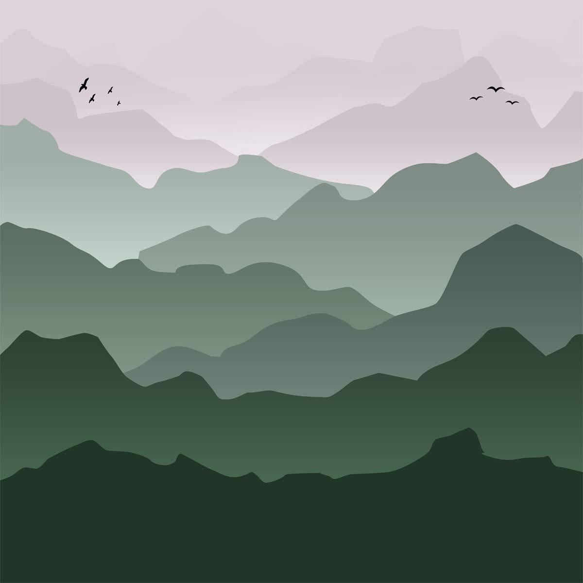 VWAQ Mountain Wallpaper Peel and Stick Nursery Mural Self Adhesive