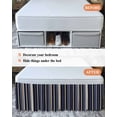 thumbnail image 7 of Blue and Brown Geometric Stripe Pattern Wrap Around Bed Skirts for California King Bed 18" Drop,Bed Skirt with Adjustable Elastic Belt Dust Ruffle Bed Valance for Bedroom Hotel Luxury Bed Frame Cover, 7 of 7