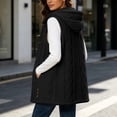 thumbnail image 5 of Meichang Women's Hooded Fuzzy Fleece Vest Open Front Button Down Cardigan Sweater Sleeveless Fleece Sherpa Jacket Coat, 5 of 9