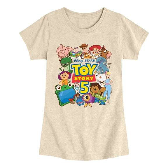 Toy Story 5 - Character Collage - Youth Girls Fitted Short Sleeve T-Shirt