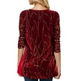 thumbnail image 3 of LilyLLL Womens Long Sleeve Printed Sequins Tunic T Shirt Casual Blouse Tops, 3 of 3
