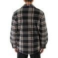 thumbnail image 3 of Men's Smith's Workwear Sherpa-Lined Plaid Microfleece Shirt Jacket Color: Storm Gray Size: XXL, 3 of 5
