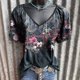 thumbnail image 2 of Blusa de manga corta con cuello en V informal para mujer a la moda, camisetas de verano Fridja  hjk4394, 2 of 5