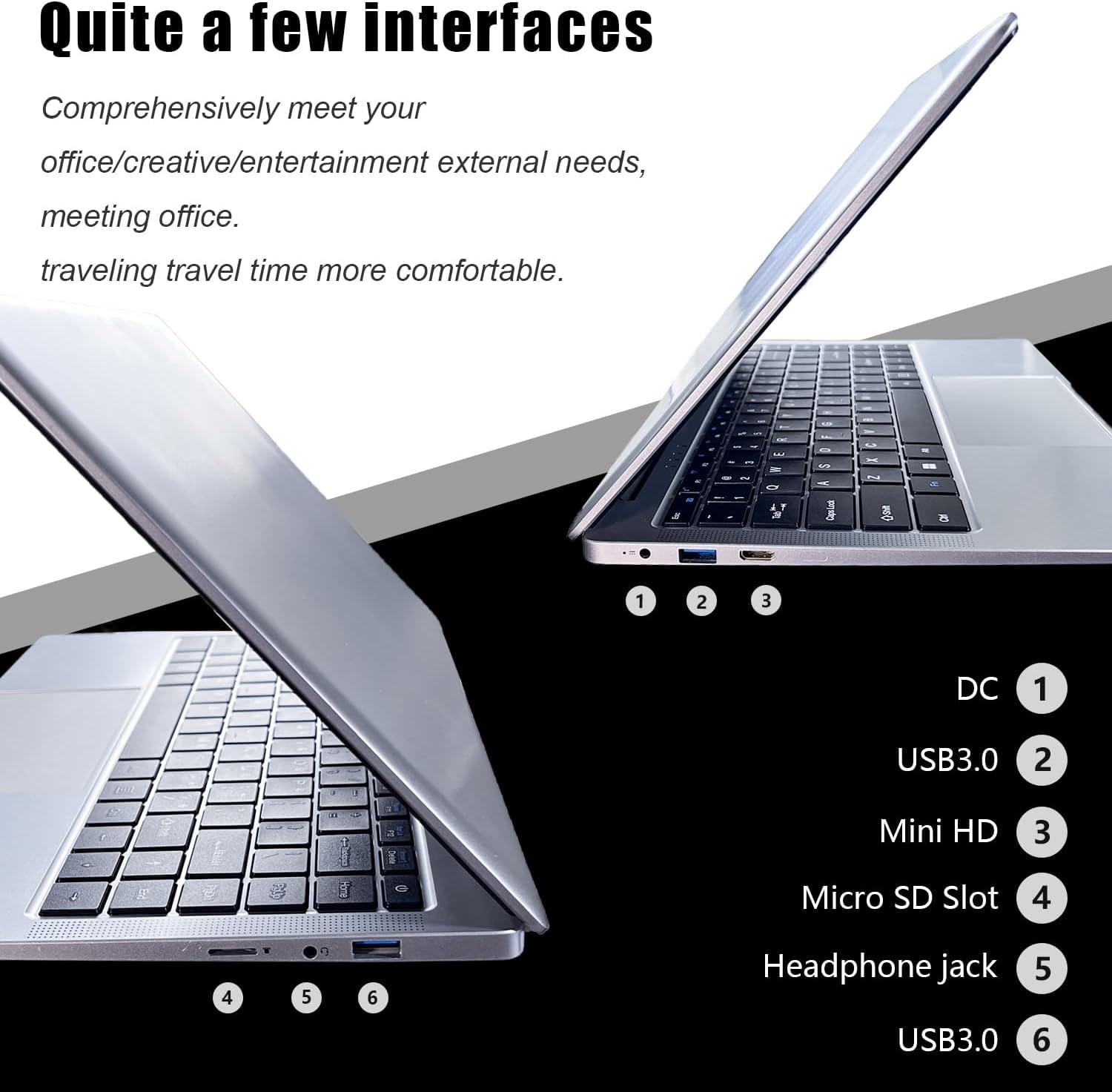 Windows 11 Laptop Computer 14.1 Inch Laptop Notebook PC Portable Traditional Laptop with 4GB DDR4 256GB SSD 2.4/5G WiFi BT4.0 HDMI USB 3.0, Large Battery Capacity