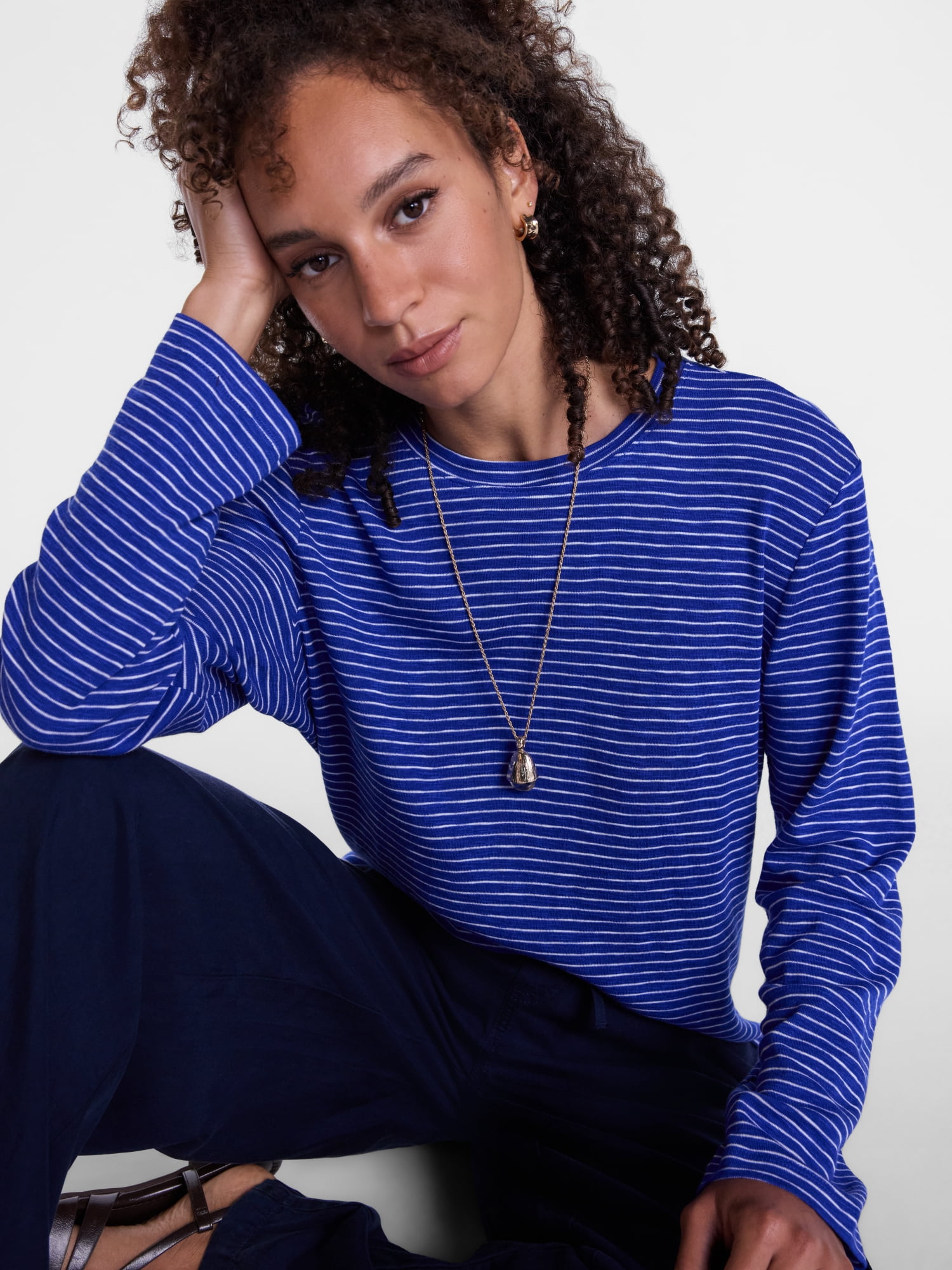 Scenario Women's Oversized Tee with Long Sleeves, Sizes XS-XXXL