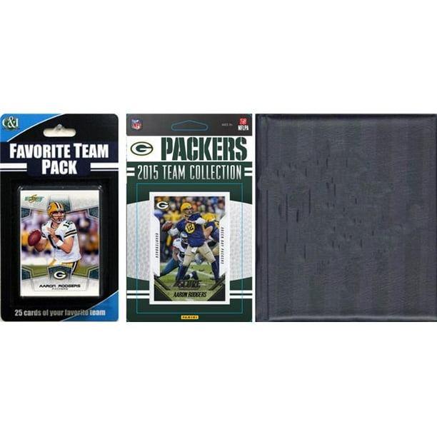 CandICollectables 2015PACKERSTSC NFL Green Bay Packers Licensed 2015 Jeu d'Équipe de Score et Pack de Cartes à Collectionner Préféré Plus Album de Stockage