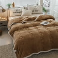 thumbnail image 2 of CJC Throw Blankets for Bed Couch, Soft Warm 3 Layers Flannel Fleece Twin Blanket for Winter Autumn, Lightweight Fuzzy Flannel Comforter (Camel, 79'' x 91''), 2 of 10