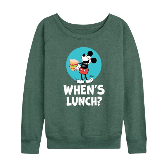 Disney - Mickey & Friends - Hungry Mickey - When's Lunch - Women's Lightweight French Terry Long Sleeve Shirt