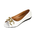 thumbnail image 2 of Women’s Casual Faux Leather Peep-Toe Slingback Flats,Soft Cushioned Insole Loafers,Elastic Slingback Strap,Durable Stitching,Indoor Outdoor Daily Wear,Fashionable Comfortable Summer Shoes White, 2 of 9