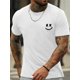 thumbnail image 1 of Smile Face Graphic Print Men's Creative Top, Casual Short Sleeve Crew Neck T-shirt, Men's Clothing For Summer Outdoor Tee For Adult, Men, Women, Teen, Teenager, Adolescent,Youth, 1 of 6