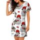 thumbnail image 2 of Balery Rabbit And Hedgehog Camisón de manga corta con cuello redondo para mujer, cómodo y elegante., 2 of 6