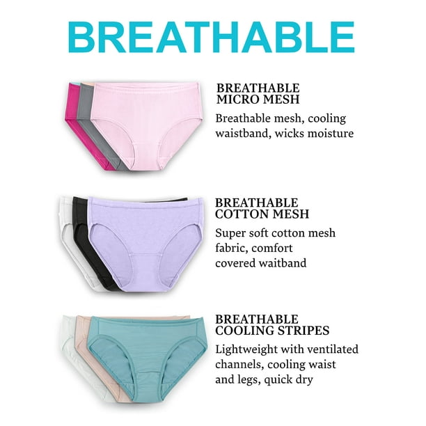 Women's Fruit of the Loom® Signature 5-pack Breathable Micro-Mesh Brief  Panty 5DBMLRBK