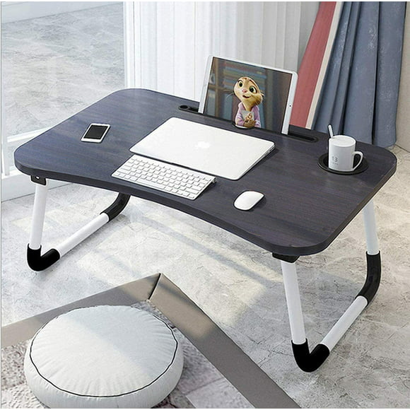Table d'ordinateur portable pliable VASLON, bureau d'ordinateur portable, support de lecture de support de table de plateau de lit d'ordinateur portable portable avec pliable
