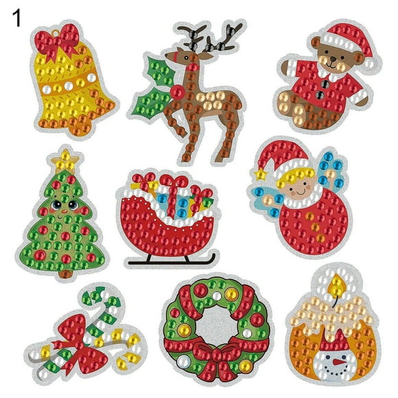 Juego de pintura de diamante Diy, delicado tema de Navidad Multicolor, pintura de diamante 5d Diy, decoración del hogar