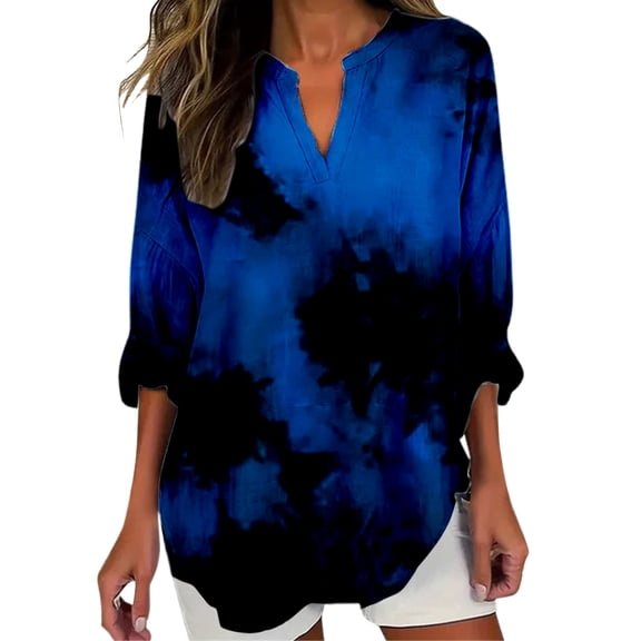 MEICHEN Womens Cotton Linen Tops for Women Spring Summer V Neck Roll Up LongSleeve T Shirts Plain Graphic Tees
