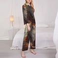 thumbnail image 3 of Daiia Mystic Fox With Halo for Women's Long-Sleeved Pajama Set – Soft & Comfortable Sleepwear Button-Up Pajamas Cozy Lounge Wear-XX-Large, 3 of 7