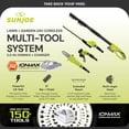 thumbnail image 3 of Open Box Sun Joe 24V Cordless 3-in-1 Hedge Trimmer + Pole Saw + Grass Trimmer Lawn Care System, 2.0-Ah Battery & Charger, 3 of 10