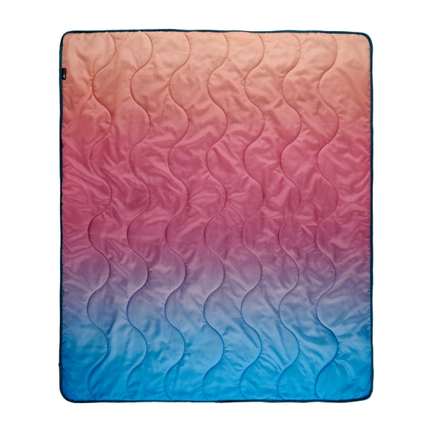Ozark Trail Packable Blanket, 70" x 60" in Gradient Design with Stuff