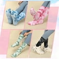 thumbnail image 3 of Bocaoying 4 Pairs Women's Non Slip Grip Socks - Secure Non-Skid for Yoga, Pilates, Barre, Hospital, Tie-Dye Crew Socks - Fits US Size 6-8, 3 of 8