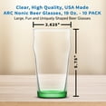 thumbnail image 5 of 10 ARC Nonic Beer Glasses Set, 19 oz. - Clear, Pub, USA made - Green, 5 of 5