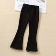 thumbnail image 2 of CAICJ98 Toddler Girl Flare Pants Ruffle Ribbed Leggings for Girls Cotton Solid Bell Bottoms for Toddler Girls Elastic Waist Trousers Black,4-5 Years, 2 of 6