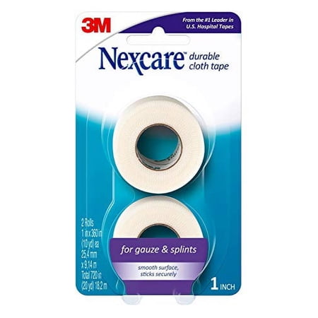 Nexcare Durable Cloth First Aid Tape Tears Easily For Securing Splints and Bulky Dressings 2 Rolls