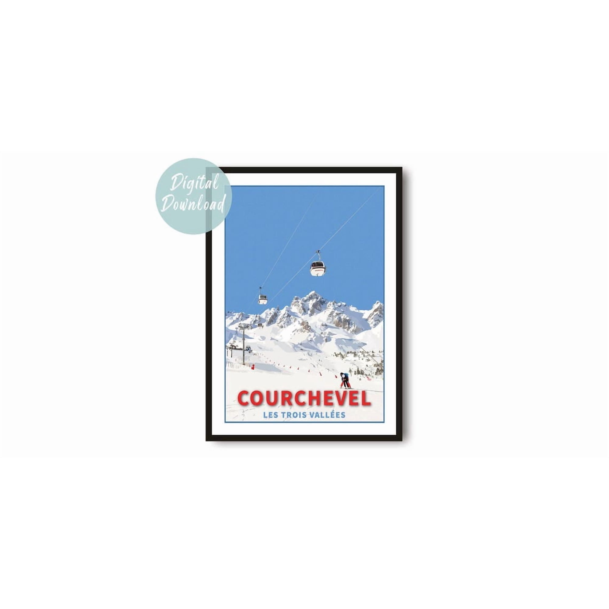 Courchevel Travel Minimalist City Poster Travel Inspired Home Office And Gallery Wall Decor