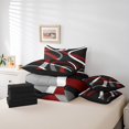 thumbnail image 6 of Feelyou Modern Minimalist Twin Bedding Sets 7pcs, Black Red Gray White Bedding Comforter Set, Geometric Lines Sheet Sets, 6 of 8