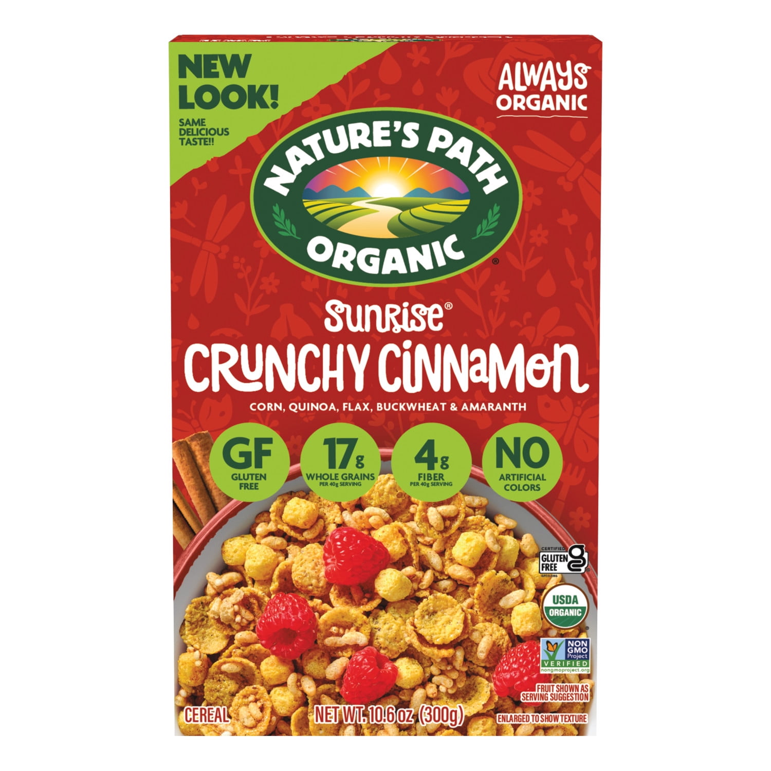 Nature's Path Organic Sunrise Crunchy Cinnamon Breakfast Cereal, 10.6oz Box (pack of 12)