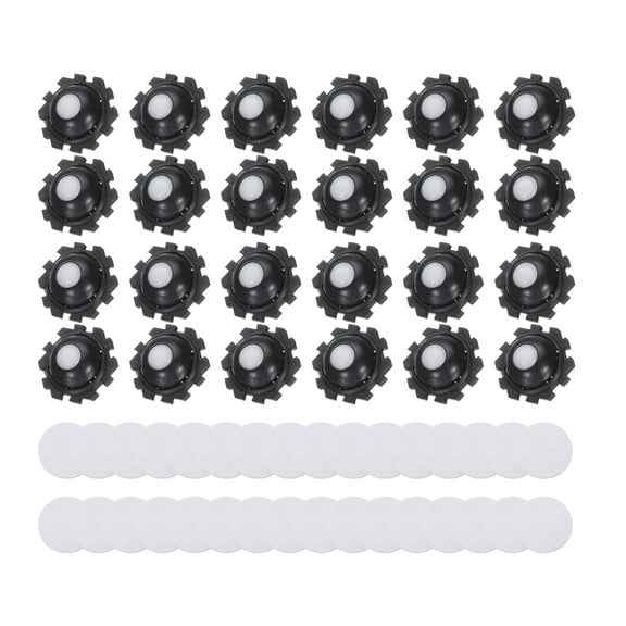 Uxcell 24 Pcs Self Adhesive Mini Caster Wheels 1 Inch, Black (1 Nylon Rolling Ball)
