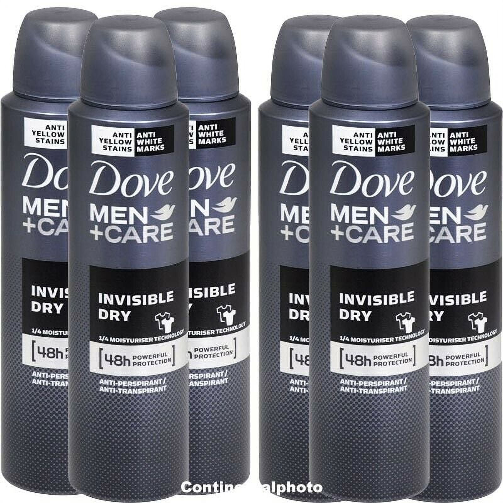 Dove Men+Care Invisible Dry Antiperspirant Spray Deodorant 3.8 oz, 6 Pack, 72 Hour Sweat & Odor Protection, No White Marks