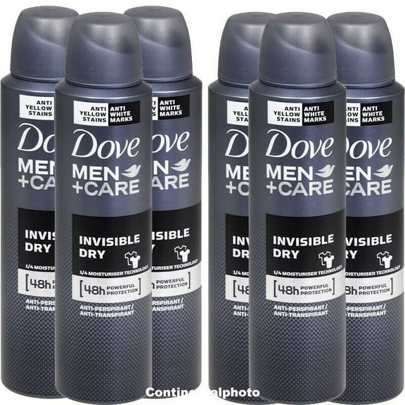 6 Cans of Dove Men Care Invisible Dry 150ml Anti-Perspirant Anti-Transpirant Spray