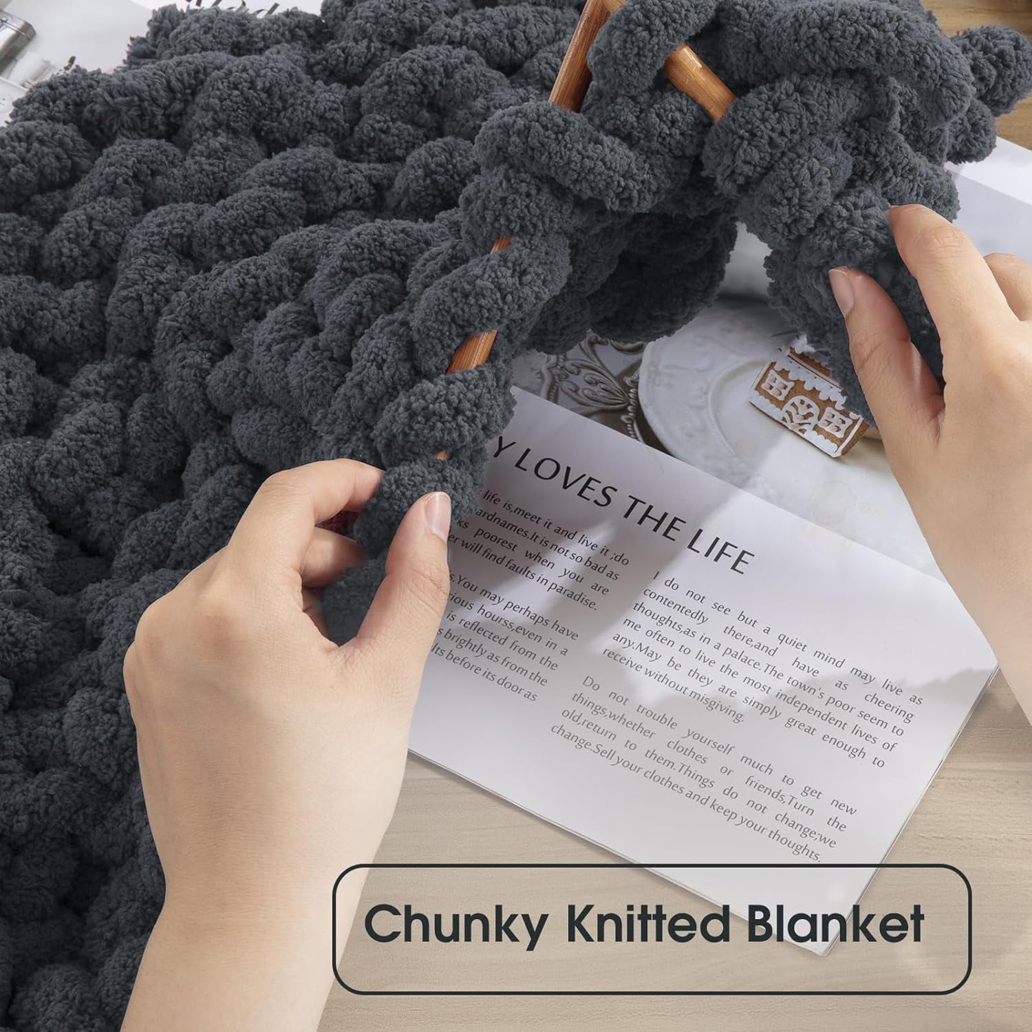 8 Pack Chunky Chenille Yarn - Super Soft Bulky Knitting Yarn for Blankets Scarf DIY, 8oz/27yds per Skein, Fluffy Plush Yarn for Crochet & Hand Knitting