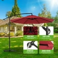 thumbnail image 2 of Backyard Expressions 10ft Offset Hanging Patio Umbrella with Crank Lift & Tilt, Outdoor Market Umbrella with UV-Resistant Canopy, Cross Base, and Air Vent for Backyard, Deck, Poolside, or Garden, 2 of 5
