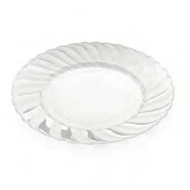 CPC 9ELCP 9 in. Elegant Disposable Hard Plastic Plates, Clear Case of