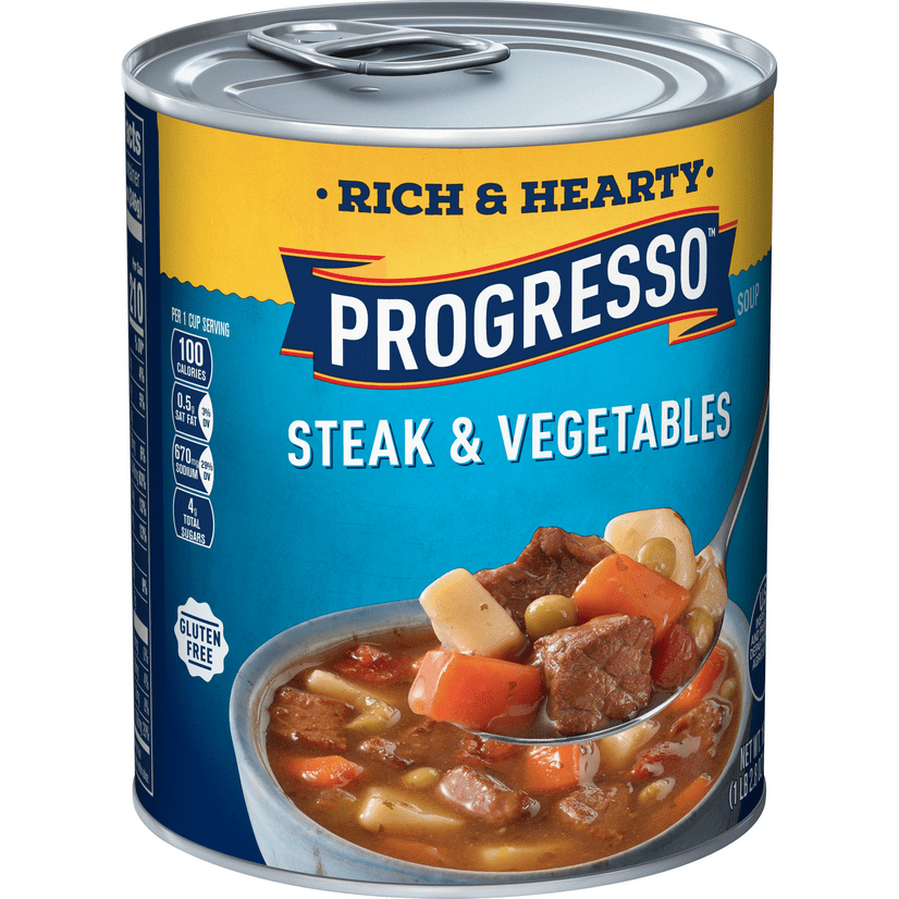 Progresso Rich & Hearty Soup, Steak & Vegetables, 18.5 oz