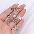 thumbnail image 3 of Racing Butterfly 1PC Fake Belly Piercing Crown Clip Fake Pircing Butterfly Cartilage Earring Clip, 3 of 8