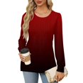 thumbnail image 4 of Liquidation de Chemises pour Femmes Chemise en Polyester pour Femmes Hauts d'Automne pour Femmes Coupe Ample Chemises à Manches Longues Plissées Blouse Décontractée à Col Rond Imprimé Floral T-Shirts Grande Taille, 4 of 7