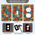 thumbnail image 3 of Yayeee Duplex Wall Plate 1-Gang 4.5"x2.7" Home Receptacle Light Switch Decorative Outlet Cover, Blooming Flowers, 3 of 7