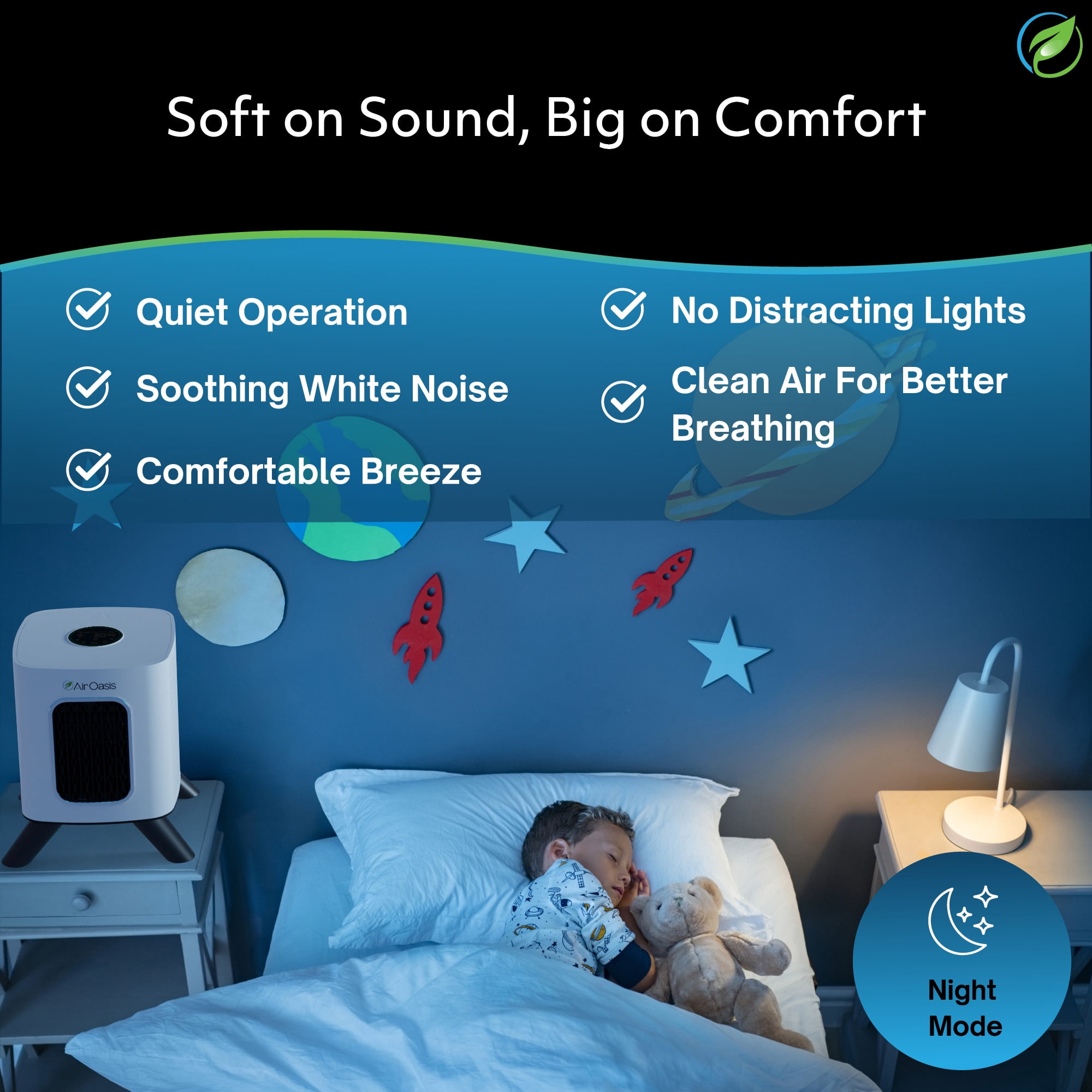 Air Oasis iAdaptAir 2.0 Small air purifier – 1,325 Sq Ft Coverage, 5-Stage HEPA, UV and Carbon Purifier, 177 CFM